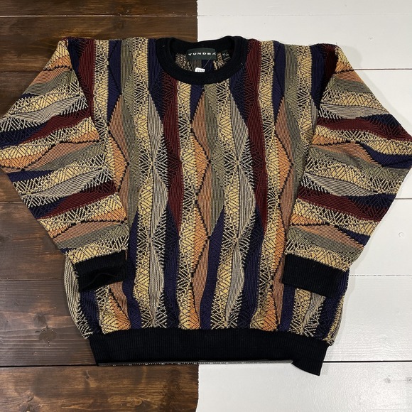 Vintage 80s Tundra Canada Coogi Style 3D Knit Sweater